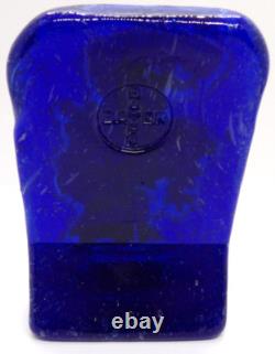 Blenko Art Ixchel Glass Sterling Silver Paperweight, Bayer Pharmacy Mayan God