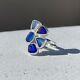 Blue Genuine Caribbean Sea Glass Sterling Silver Ring Size 8