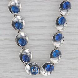 Blue Glass Necklace 15 Choker Vintage Sterling Silver Niels Erik From Denmark