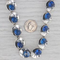 Blue Glass Necklace 15 Choker Vintage Sterling Silver Niels Erik From Denmark