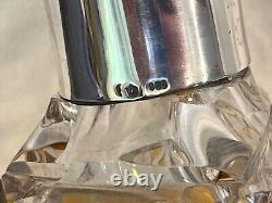 Bohemian Amber Cut to Clear Glass Sterling Silver Decanter grapes vintage