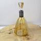 Bohemian Amber Cut To Clear Glass Sterling Silver Neck Decanter Floral Vintage