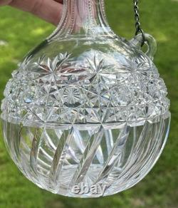 Brilliant Period Cut Glass 10 Decanter with Whiting Sterling Silver Top