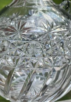 Brilliant Period Cut Glass 10 Decanter with Whiting Sterling Silver Top
