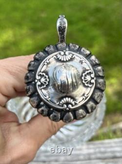 Brilliant Period Cut Glass 10 Decanter with Whiting Sterling Silver Top