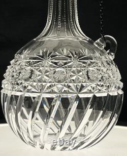 Brilliant Period Cut Glass 10 Decanter with Whiting Sterling Silver Top