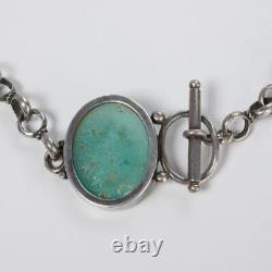 Bruria Tamir Israeli Sterling Silver Roman Glass Pendant Toggle Clasp Necklace