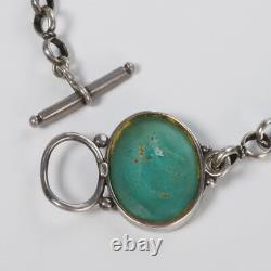 Bruria Tamir Israeli Sterling Silver Roman Glass Pendant Toggle Clasp Necklace