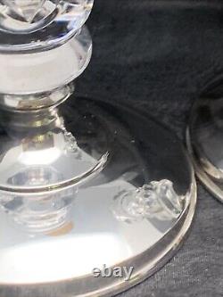 CANDLEHOLDERS Hawkes Cut Glass & Sterling Silver Hallmarked CANDLESTICKS 34 PWTS