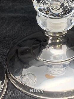CANDLEHOLDERS Hawkes Cut Glass & Sterling Silver Hallmarked CANDLESTICKS 34 PWTS