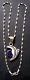 Charles Albert Designer Sterling Silver Art Glass Angel Fish Necklace Pendant