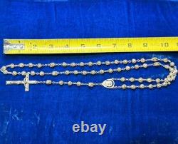 CREED Sterling Silver Filigree Glass Pearl Catholic Rosary USA