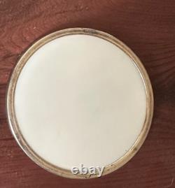 CYRIL GORAINOFF Signed Sterling Silver rim Horse Milk Glass Coaster vintage