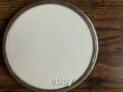 CYRIL GORAINOFF Signed Sterling Silver rim Horse Milk Glass Coaster vintage