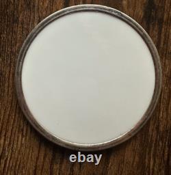 CYRIL GORAINOFF Signed Sterling Silver rim Horse Milk Glass Coaster vintage