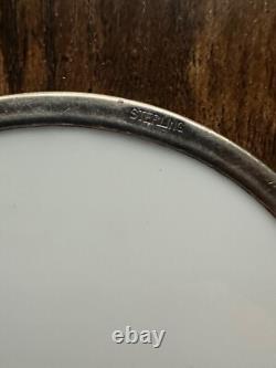 CYRIL GORAINOFF Signed Sterling Silver rim Horse Milk Glass Coaster vintage