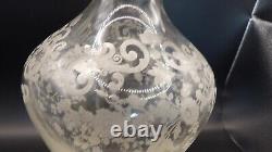 Cambridge Chantilly #1321 Footed Decanter With Sheffield Sterling Silver Foot