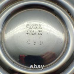 Cambridge Chantilly Compote Acid Etched Glass Sterling Silver Base