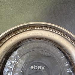 Cambridge Rose Point Etched Glass 7.5 Bowl Wallace Sterling Silver Base #4640