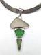 Charles Albert Sterling Silver Beach Sea Glass Pendant Collar Torque Necklace