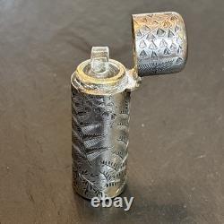 Charles Mappin 1882 London Sterling Silver Glass Ornate Perfume Bottle Antiquehm