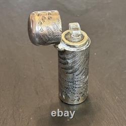 Charles Mappin 1882 London Sterling Silver Glass Ornate Perfume Bottle Antiquehm