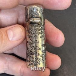 Charles Mappin 1882 London Sterling Silver Glass Ornate Perfume Bottle Antiquehm