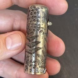 Charles Mappin 1882 London Sterling Silver Glass Ornate Perfume Bottle Antiquehm