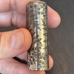 Charles Mappin 1882 London Sterling Silver Glass Ornate Perfume Bottle Antiquehm