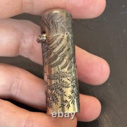 Charles Mappin 1882 London Sterling Silver Glass Ornate Perfume Bottle Antiquehm
