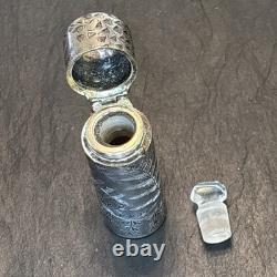 Charles Mappin 1882 London Sterling Silver Glass Ornate Perfume Bottle Antiquehm