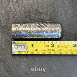 Charles Mappin 1882 London Sterling Silver Glass Ornate Perfume Bottle Antiquehm