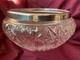 Chester Hallmarks Sterling Silver Rim Cut Glass Bowl. Vintage