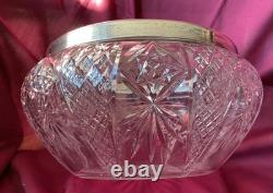 Chester Hallmarks Sterling Silver Rim Cut Glass Bowl. Vintage