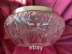 Chester Hallmarks Sterling Silver Rim Cut Glass Bowl. Vintage