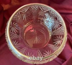 Chester Hallmarks Sterling Silver Rim Cut Glass Bowl. Vintage