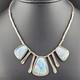 Chunky Ancient Roman Glass Waterfall Bib Pendant Sterling Silver Bib Necklace