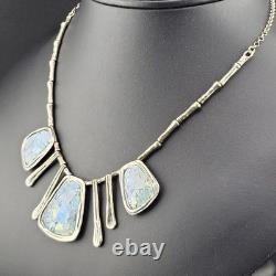 Chunky Ancient Roman Glass Waterfall Bib Pendant Sterling Silver Bib Necklace