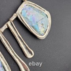 Chunky Ancient Roman Glass Waterfall Bib Pendant Sterling Silver Bib Necklace