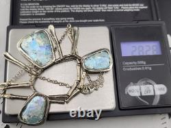 Chunky Ancient Roman Glass Waterfall Bib Pendant Sterling Silver Bib Necklace