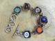 Chunky Dichroic Glass & Sterling Silver. 925 Bracelet 6 1/2-7 3/4