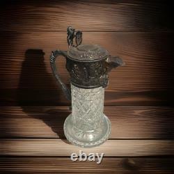 Claret Jug Sterling Silver Cut Crystal Topazio Victorian 925 Portugal Claret Jug Sterling Silver Cut Crystal Topazio Victorian 925 Portugal