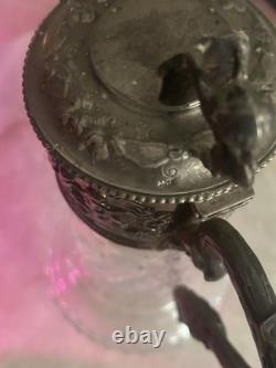 Claret Jug Sterling Silver Cut Crystal Topazio Victorian 925 Portugal