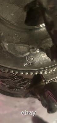Claret Jug Sterling Silver Cut Crystal Topazio Victorian 925 Portugal