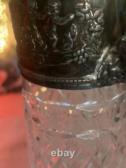 Claret Jug Sterling Silver Cut Crystal Topazio Victorian 925 Portugal