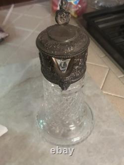 Claret Jug Sterling Silver Cut Crystal Topazio Victorian 925 Portugal