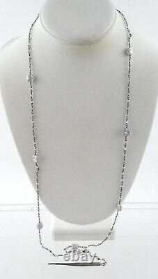 Colleen Lopez Sterling Silver Pearl and Glass Bead Necklace 925 16.3g CL 34 Inch