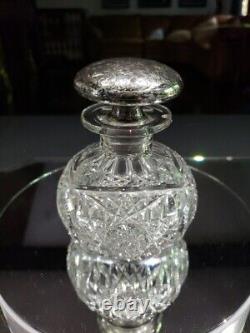 Cologne Bottle Sterling Silver top American Brilliant Cut Glass Pairpoint Nevada