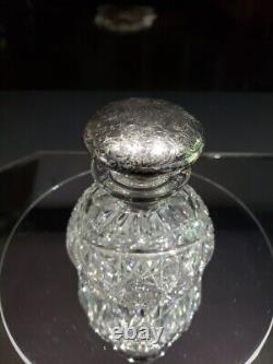 Cologne Bottle Sterling Silver top American Brilliant Cut Glass Pairpoint Nevada