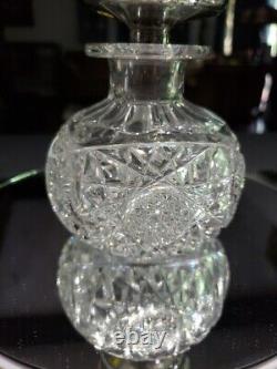 Cologne Bottle Sterling Silver top American Brilliant Cut Glass Pairpoint Nevada